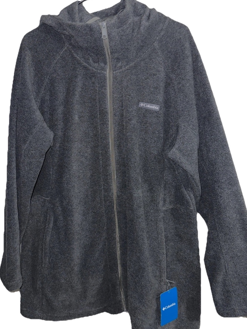 Colombia Fleece With Hood Zip Up Charcoal Unisex 2XL NWT